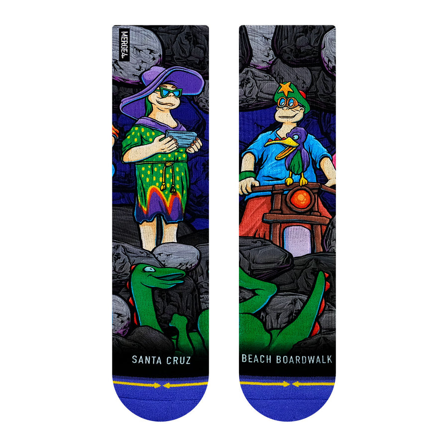 Boardwalk Cave Train MERGE4 Socks Front