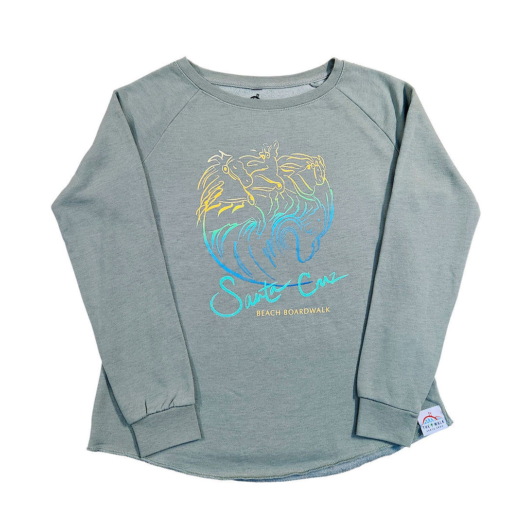 Carousel Wave Womens Sweatshirt by Artist Maia Negre