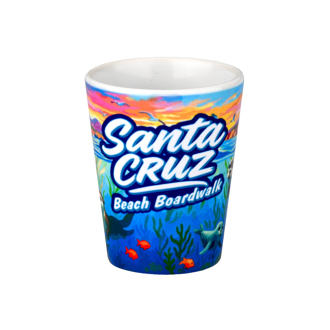 Santa Cruz Beach Boardwalk Ocean Sunset Shot Glass