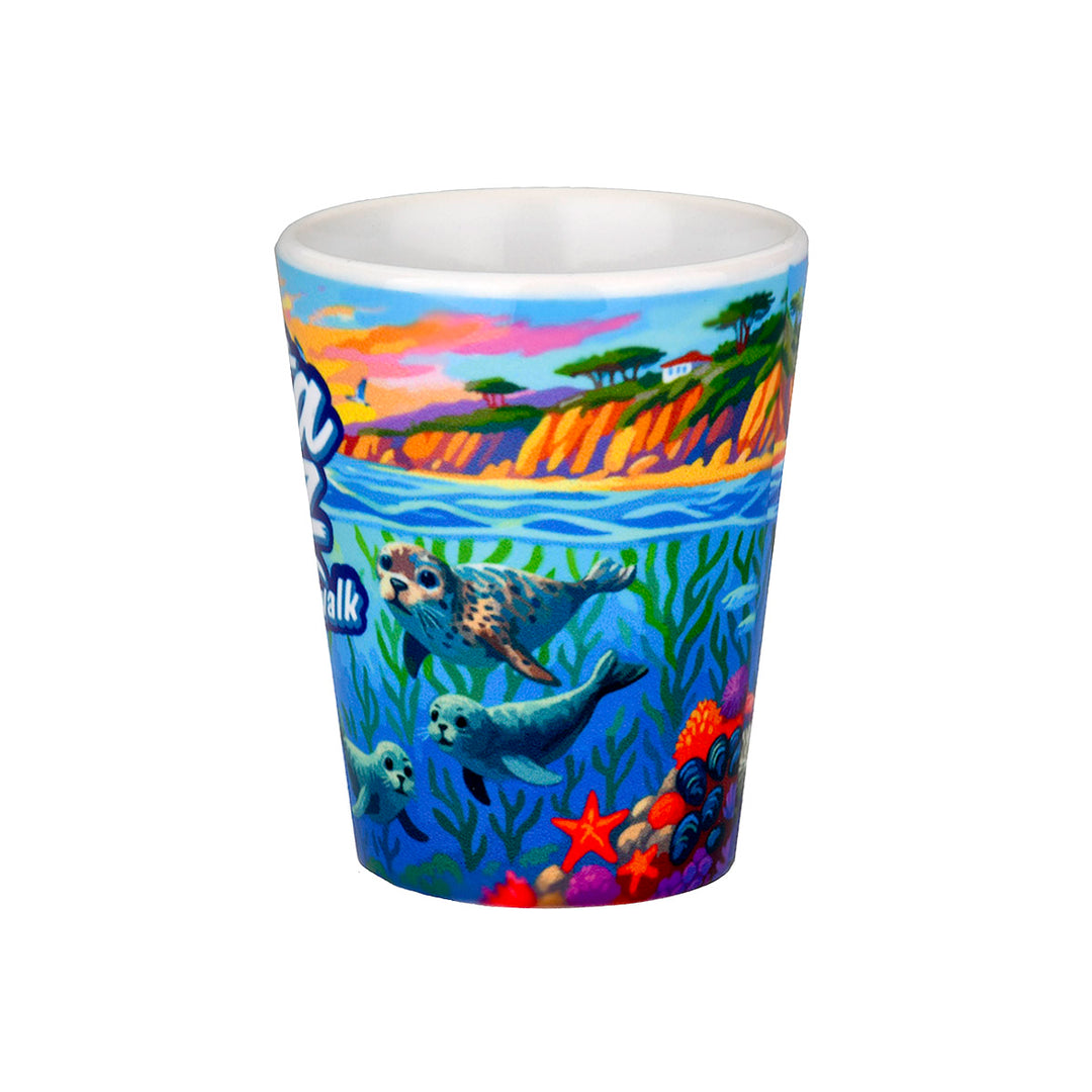 Santa Cruz Beach Boardwalk Ocean Sunset Shot Glass