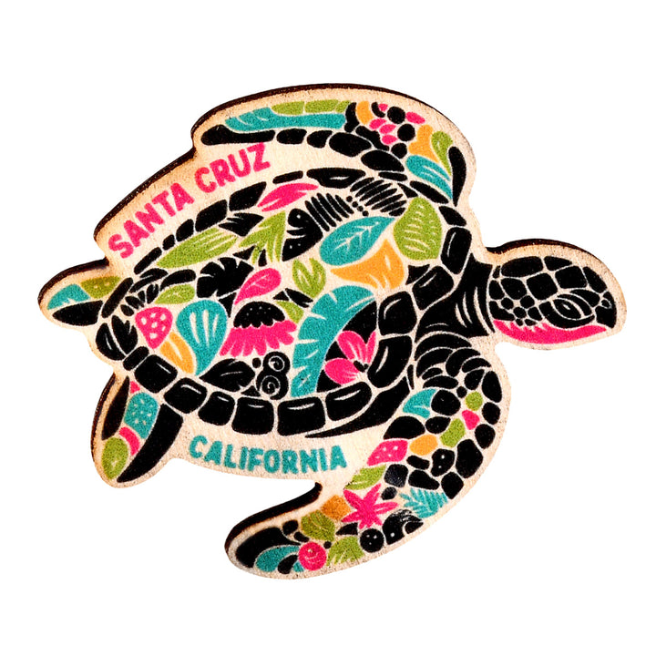 Santa Cruz Floral Turtle Magnet