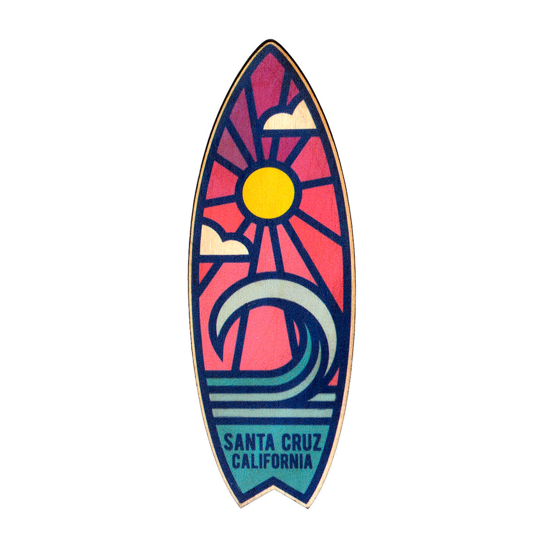 Santa Cruz Surfboard Sunset Magnet
